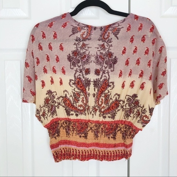 Francesca’s Serena Smocked Waist Paisley Blouse NWT - Picture 8 of 8